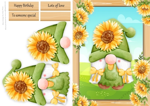 Girl Gonk With Sunflower On Her Hat A5