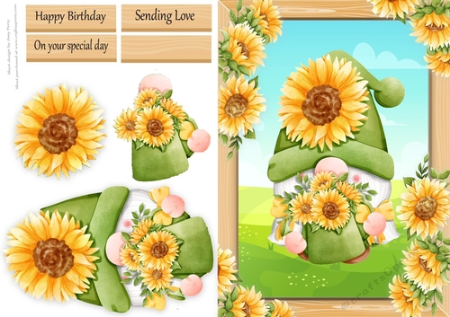Gonk With Sunflower Watering Can A5
