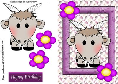 Billy Goat with Purple Flowers