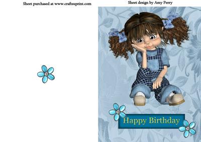 Thinking Blue Kiki Girl