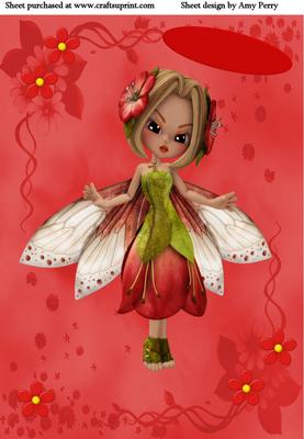 Beautiful Red & Green Fairy