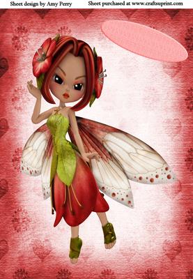 A4 Beautiful Red Fairy