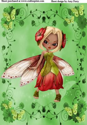 Beautiful Green & Red Fairy