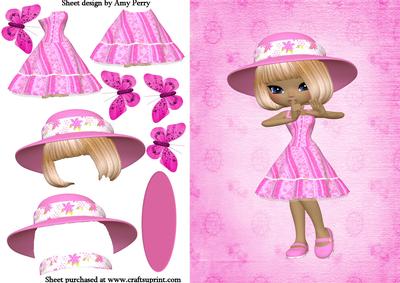 Sun Hat Pink Girl