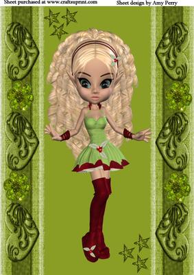 A4 Green Elf Girl