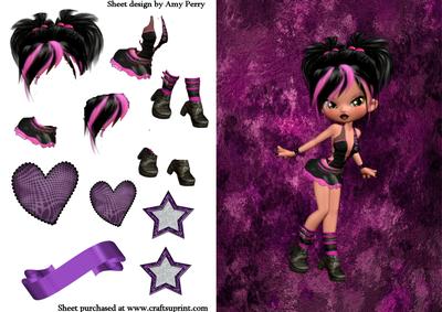 Purple Punk Rock Girl