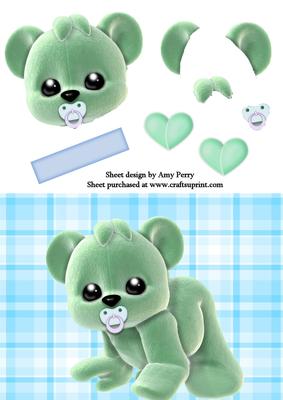 Baby Bear Green Plushie