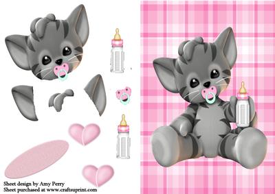Baby Cat Grey Plushie