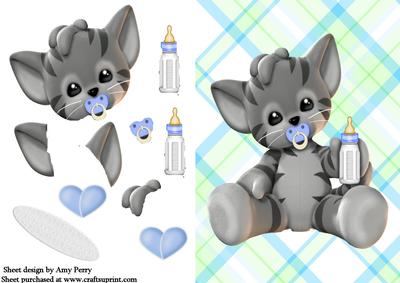 Baby Blue Cat Plushie