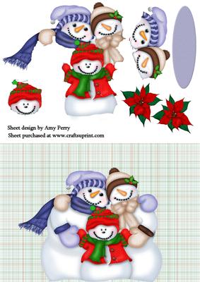 Cute Christmas Snowman Family