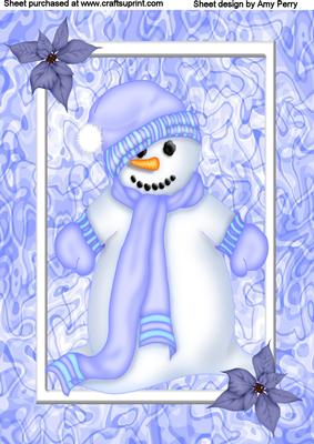 A4 Blue Snow Man
