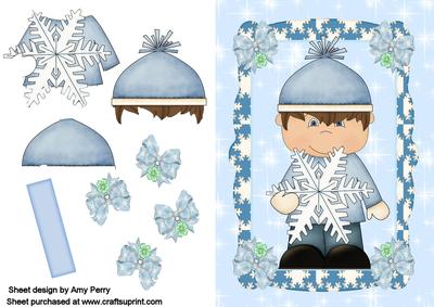 A4 Little Christmas Snowflake Boy