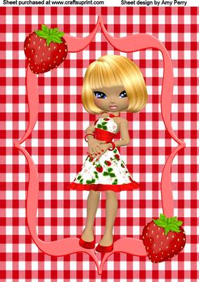 A4 Pretty Strawberry Girl