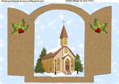 A4 Christmas Window Church