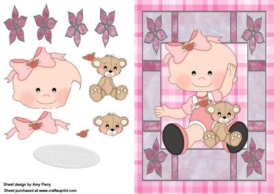 Cute Baby Girl & Bear
