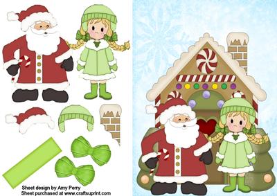 Christmas Gingerbread House with Green Girl