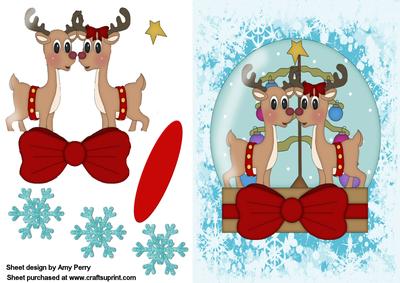 Cute Reindeer Christmas Snow Globe