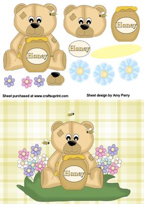 Cute Bear in Flowers