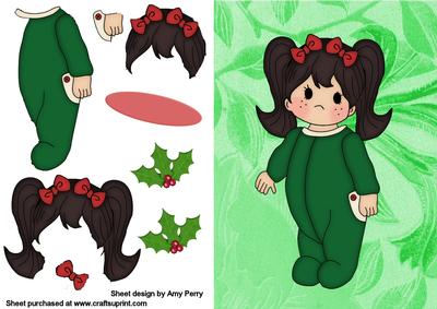 Cute Christmas Baby with Black Hair