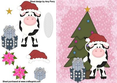 Christmas Tree & Cow Pink