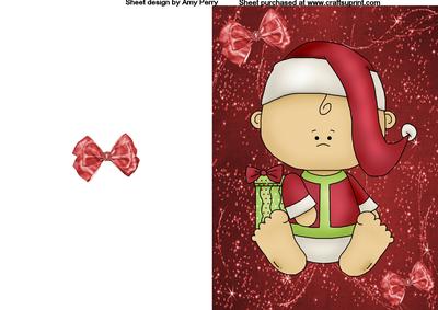 Ready Made Christmas Baby in Dark Red