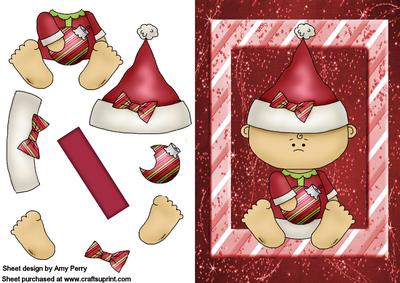 Dark Red Christmas Baby