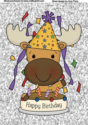 Birthday Moose with Birthday Cake