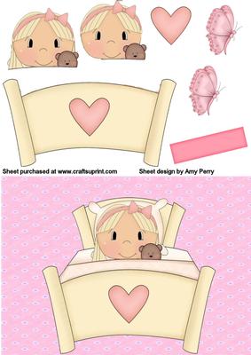 Cute Little Girl in Bed