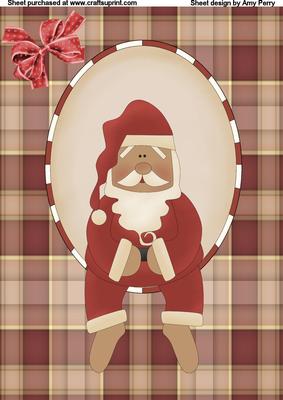 A4 Christmas Santa in Oval Frame