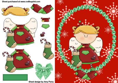 Cute Red & Green Christmas Fairy
