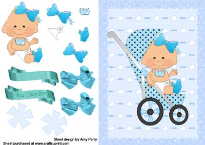 Baby Boy Blue in Stroller
