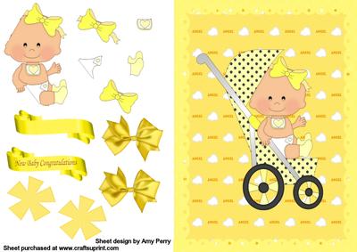Unisex Baby Yellow in Stroller
