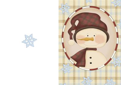 Ready Made Red Snowman in Circle Frame