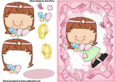 Cute Little Pink & Green Fairy