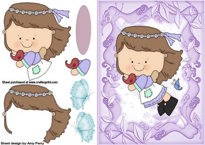 Cute Lilac & Blue Brunette Fairy