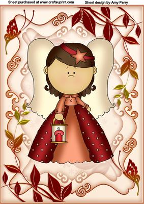 Pretty Red Fairy in Red Frame