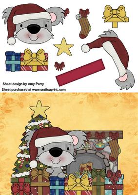 Koala Bear & His Presents at Christmas Time