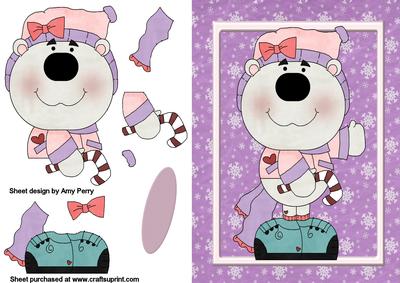 Cute Pink & Lilac Polar Bear