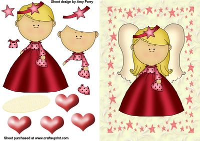 Cute Blonde Angel in Red Dress