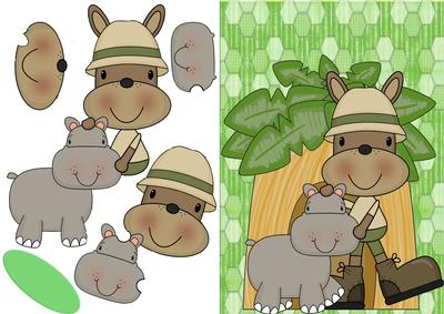 Jungle Safari Bear with a Hippo