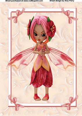 Cute Pink & Red Fairy A4