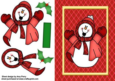 Lovely Red Christmas Snowman