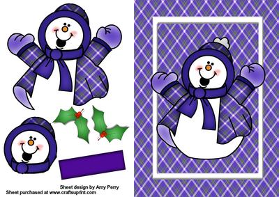Lovely Purple Christmas Snowman