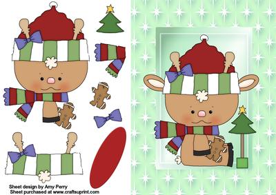 Cute Christmas Reindeer with Christmas Tree
