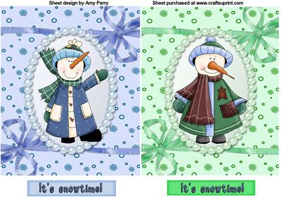 Blue & Green Snowman Toppers