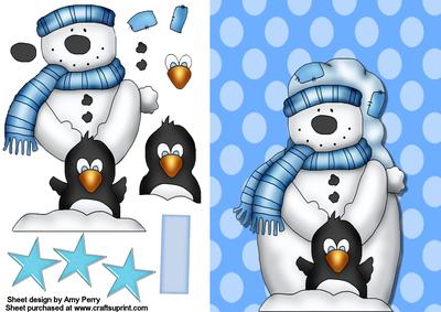 Christmas Polar Bear with Penguin