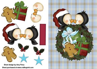 Christmas Love Penguins with Presents