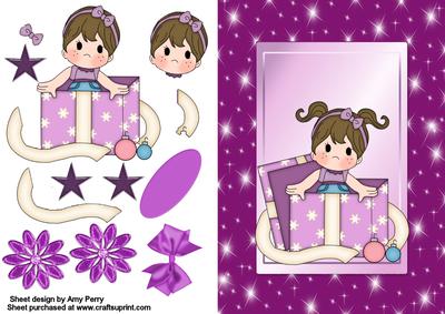 Lovely Brunette Girl in Purple Twinkle Frame