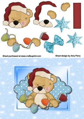 Cute Little Beige Bear Blue