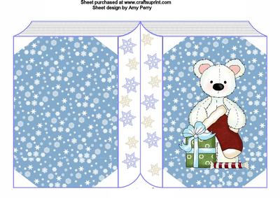 Cute Polar Bear with Presents Book Card